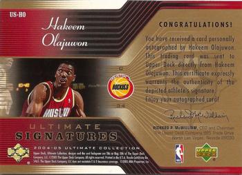 2004-05 Upper Deck Ultimate Collection - Signatures #US-HO Hakeem Olajuwon Back