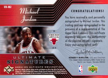 2004-05 Upper Deck Ultimate Collection - Signatures Gold #US-MJ Michael Jordan Back