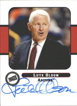 2005 Press Pass - Autographs Bronze School Logos #NNO Lute Olson Front