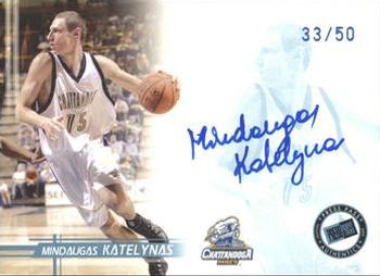 2005 Press Pass - Autographs Blue Player Silhouettes #NNO Mindaugas Katelynas Front