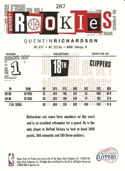 2000-01 Upper Deck Victory #267 Quentin Richardson Back