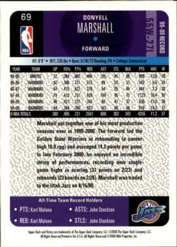 2000-01 Upper Deck Victory #69 Donyell Marshall Back