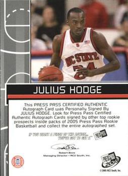 2005 Press Pass - Power Pick Autographs #NNO Julius Hodge Back