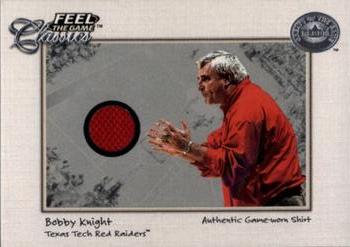 2001 Fleer Greats of the Game - Feel The Game Classics #NNO Bobby Knight Shirt Front