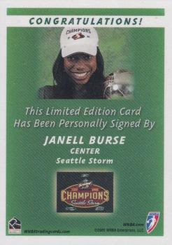 2005 Rittenhouse WNBA - Autographs #NNO Janell Burse Back
