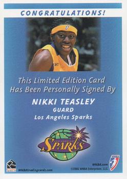 2005 Rittenhouse WNBA - Autographs #NNO Nikki Teasley Back