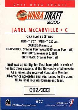 2005 Rittenhouse WNBA - Rookies #RC1 Janel McCarville Back