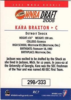 2005 Rittenhouse WNBA - Rookies #RC7 Kara Braxton Back