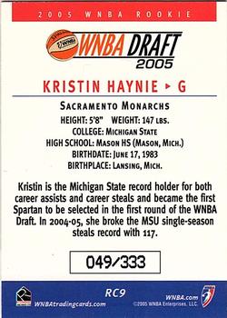 2005 Rittenhouse WNBA - Rookies #RC9 Kristin Haynie Back