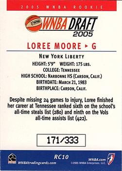 2005 Rittenhouse WNBA - Rookies #RC10 Loree Moore Back