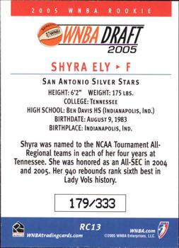 2005 Rittenhouse WNBA - Rookies #RC13 Shyra Ely Back