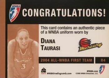 2005 Rittenhouse WNBA - Jersey Relics #R4 Diana Taurasi Back