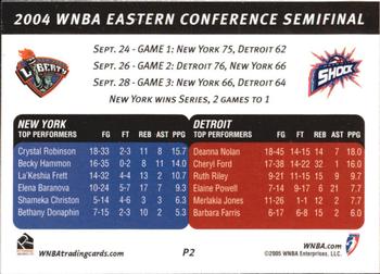 2005 Rittenhouse WNBA - 2004 Playoffs #P2 New York drops Detroit 2-1 Back