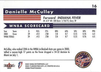 2001 Fleer Tradition WNBA #16 Danielle McCulley Back