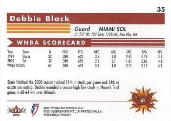 2001 Fleer Tradition WNBA #35 Debbie Black Back