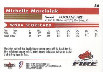 2001 Fleer Tradition WNBA #56 Michelle Marciniak Back