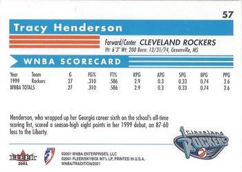2001 Fleer Tradition WNBA #57 Tracy Henderson Back