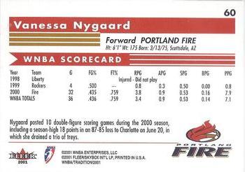 2001 Fleer Tradition WNBA #60 Vanessa Nygaard Back