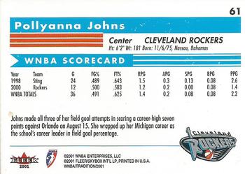 2001 Fleer Tradition WNBA #61 Pollyanna Johns Back