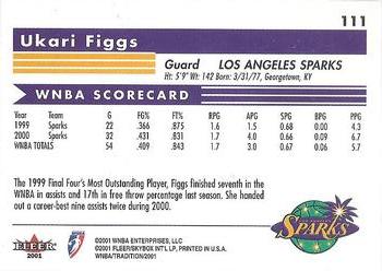 2001 Fleer Tradition WNBA #111 Ukari Figgs Back