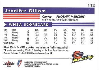 2001 Fleer Tradition WNBA #112 Jennifer Gillom Back