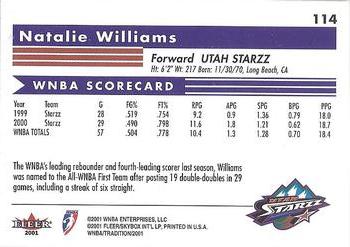 2001 Fleer Tradition WNBA #114 Natalie Williams Back