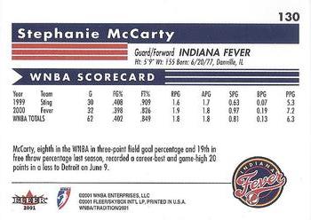 2001 Fleer Tradition WNBA #130 Stephanie McCarty Back