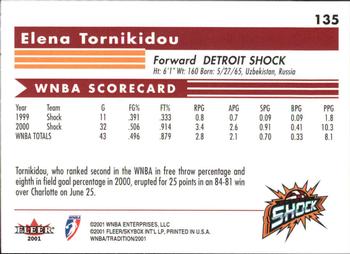 2001 Fleer Tradition WNBA #135 Elena Tornikidou Back