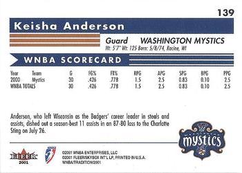 2001 Fleer Tradition WNBA #139 Keisha Anderson Back
