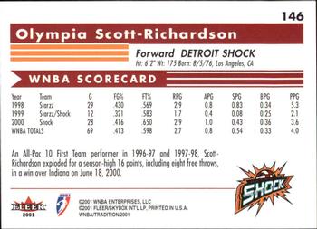 2001 Fleer Tradition WNBA #146 Olympia Scott-Richardson Back