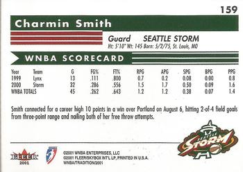 2001 Fleer Tradition WNBA #159 Charmin Smith Back