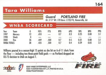2001 Fleer Tradition WNBA #164 Tara Williams Back