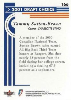 2001 Fleer Tradition WNBA #166 Tammy Sutton-Brown Back