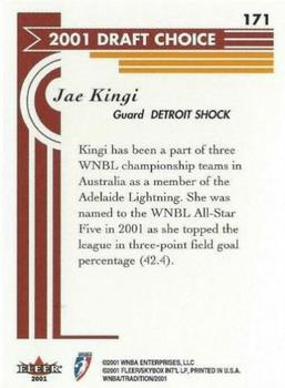 2001 Fleer Tradition WNBA #171 Jae Kingi Back