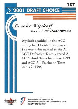2001 Fleer Tradition WNBA #187 Brooke Wyckoff Back