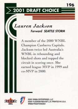 2001 Fleer Tradition WNBA #196 Lauren Jackson Back