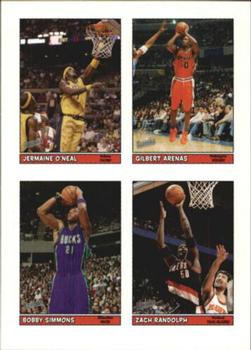 2005-06 Bazooka - 4-on-1 Stickers #2 Jermaine O'Neal / Gilbert Arenas / Bobby Simmons / Zach Randolph Front