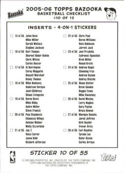 2005-06 Bazooka - 4-on-1 Stickers #10 Sean May / Raymond Felton / Marvin Williams / Rashad McCants Back