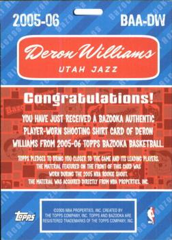 2005-06 Bazooka - All-Access Relics #BAA-DW Deron Williams Back