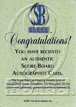 1997-98 Score Board Autographed - PSA Promos #NNO Alonzo Mourning Back