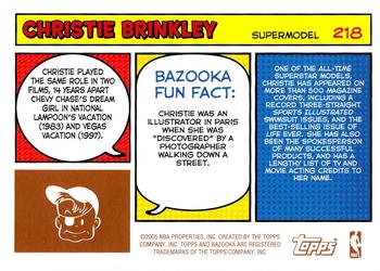 2005-06 Bazooka - Gold #218 Christie Brinkley Back