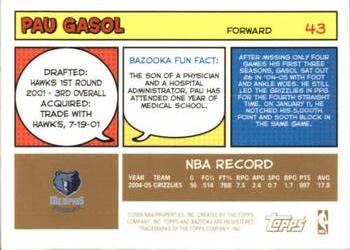 2005-06 Bazooka - Gold #43 Pau Gasol Back