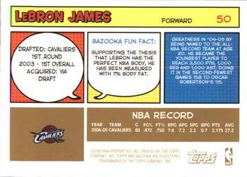 2005-06 Bazooka - Gold #50 LeBron James Back