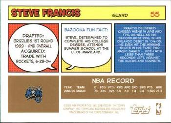 2005-06 Bazooka - Gold #55 Steve Francis Back