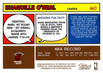 2005-06 Bazooka - Gold #60 Shaquille O'Neal Back