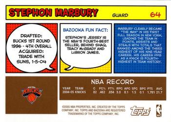 2005-06 Bazooka - Gold #64 Stephon Marbury Back