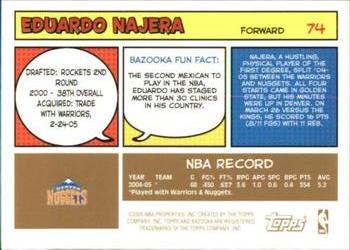 2005-06 Bazooka - Gold #74 Eduardo Najera Back