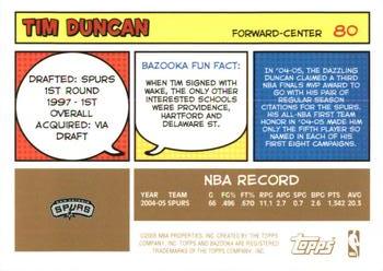 2005-06 Bazooka - Gold #80 Tim Duncan Back