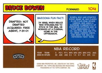 2005-06 Bazooka - Gold #104 Bruce Bowen Back