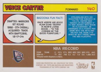 2005-06 Bazooka - Gold #140 Vince Carter Back